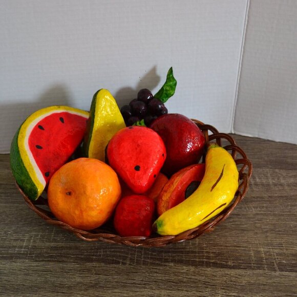 Vtg Paper Maché Fruit Bowl - Picture 3 of 7